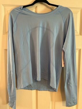 Lululemon Swiftly Tech Long Sleeve 2.0 Race Blue Size 14 NWT Seamless Top